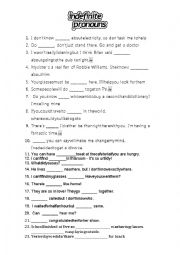 English Worksheet: indefinite compounds