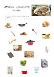 English Worksheet: A delicious homemade apple crumble