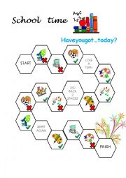 English Worksheet: Boardgame School Subjects