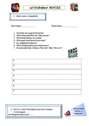 English Worksheet: Lets talk about movies