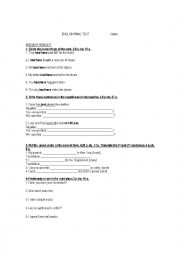 English Worksheet: englishtestpresentperfect