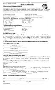 English Worksheet: Placement test