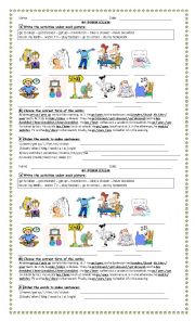 English Worksheet: Simple Present and Routines