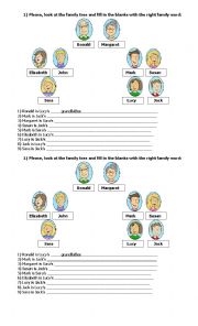 English Worksheet: Family tree