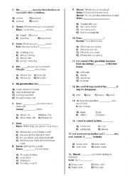 English Worksheet: Elementary Progress Test (6 pages)