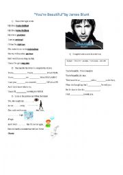 English Worksheet: You are beautiful by James Blunt