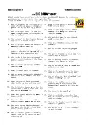 English Worksheet: Big Bang Theory - Hawking Excitation