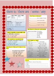 English Worksheet: THERE  IS / ARE  / SOME / ANY