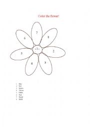 English Worksheet: Color the flower!