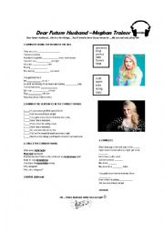 English Worksheet: Dear future husband -  Meghan Trainor