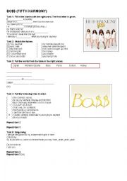 English Worksheet: BO$$ FIFTH HARMONY