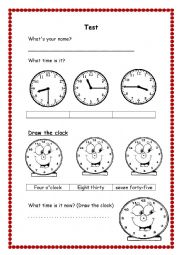 English Worksheet: Test for Elementary