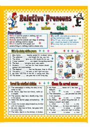 English Worksheet: Realative Pronouns (Who/That/Which)