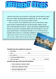 English Worksheet: DIFFERENT CITIES