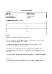 English Worksheet: How to Get Money