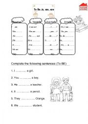 English Worksheet: to be