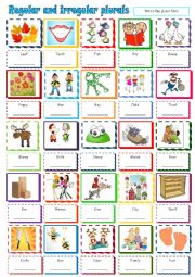 English Worksheet: Regular and irregular plurals