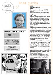 English Worksheet: ROSA PARKS PROFILE