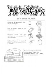 English Worksheet: Recycle