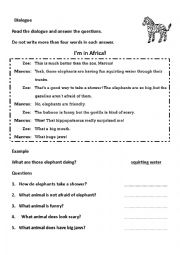 English Worksheet: dialogue 1