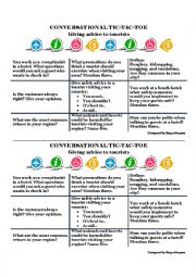 English Worksheet: Conversational tic tac toe