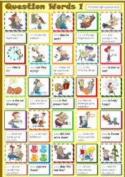 English Worksheet: Question Words * 1