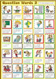 English Worksheet: Question Words * 2