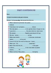 English Worksheet: past continuous