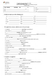 English Worksheet: Simple past grammar test