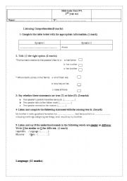 English Worksheet: mid-term test 2 
