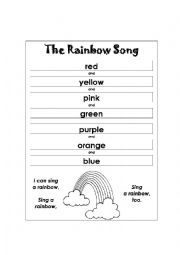 English Worksheet: The Rainbow song