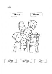 English Worksheet: Family members matching activity