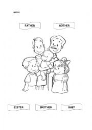 English Worksheet: Family members matching activity
