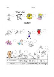English Worksheet: ailment matching worksheet