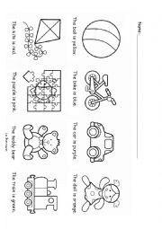 English Worksheet: My toys