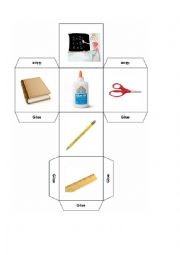 English Worksheet: School Dice Game