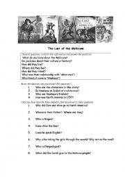 English Worksheet: The last of the Mohicans