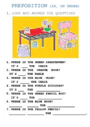 English Worksheet: preposition