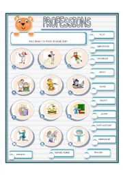 English Worksheet: Professions. Matching activity