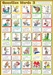 English Worksheet: Question Words * 3