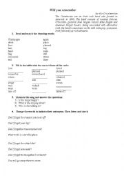 English Worksheet: Will You Remember by the Cranberries