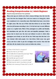 English Worksheet: Reading Comprehension 11