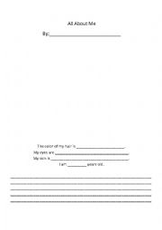 English Worksheet: All About Me
