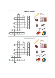 English Worksheet: Crossword: school objects