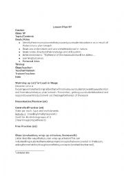 English Worksheet: Lesson Plan Guidelines-template