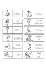 English Worksheet: domino verbs part 2