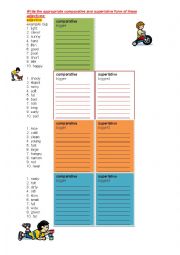 English Worksheet: comparative