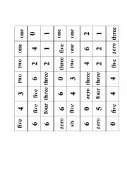 English Worksheet: Number Dominoes (with numbers and written numbers)