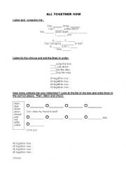 English Worksheet: All together now- song by The Beatles