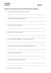 English Worksheet: Debating_Polite disagreement Practice